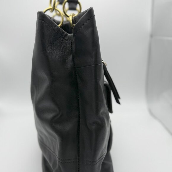 Coach Penelope BLACK Leather Tote Style: F18890 - Picture 4 of 9